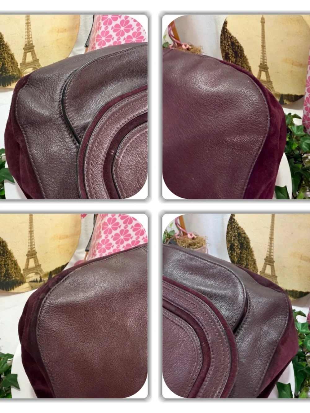 KATE SPADE RICH DARK BURGUNDY SUEDE LEATHER LARGE TASSEL BAG!